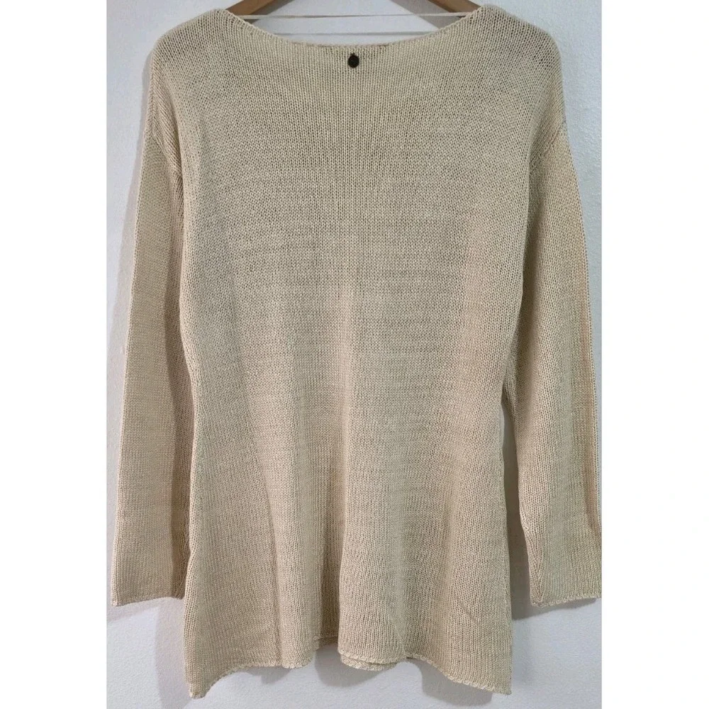 Soft Surroundings Cozy Sweater Tunic  Ivory Pullover‎ Pocket Long Sleeve Sz XL